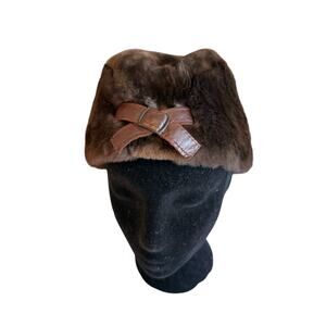 HPI Sweden Genuine Sheared Mink Hat Dark Brown